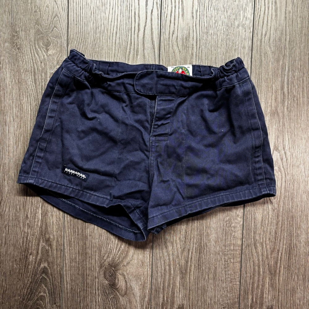 Barbarian Rugby Wear Mens 34 Navy Blue Heavyweight Cotton Shorts Made in Canada